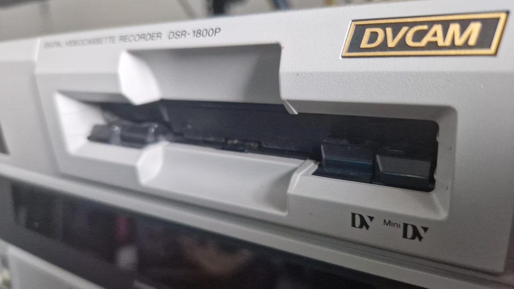 Sony DSR-1800P professional DVCAM deck used for broadcast tape transfer